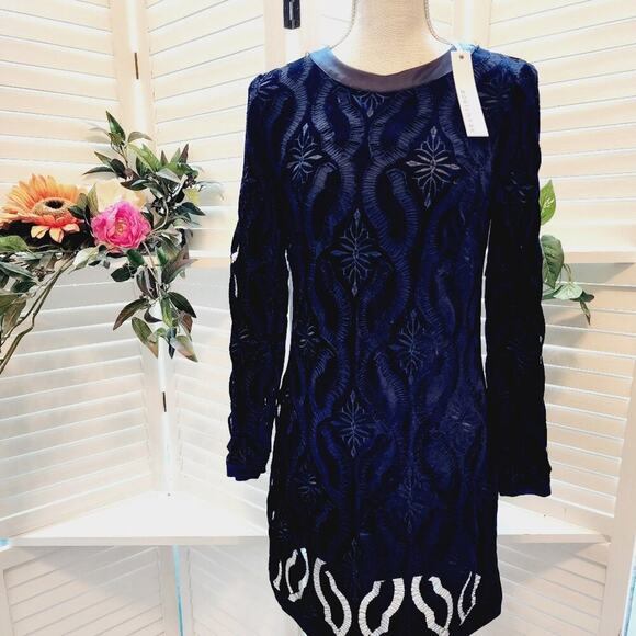 ADELYN RAE NEW VELVET FLORAL CUT OUT DRESS S/M - Picture 1 of 7